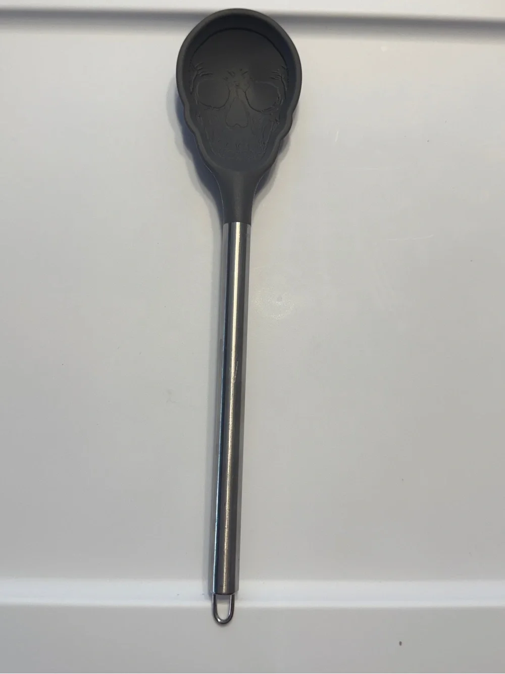 Black Skull Silicone Large Spoon - Kitchen Accessory Halloween Goth